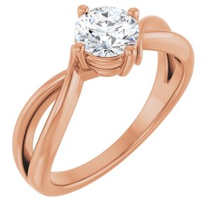 18K Rose Gold 5.8 mm Round Ring Mounting