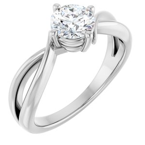 10K White Gold 5.8 mm Round Ring Mounting