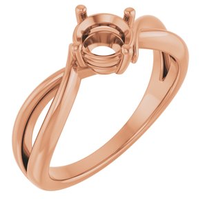 14K Rose Gold 5.8 mm Round Ring Mounting – image 2