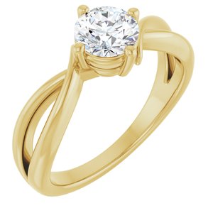18K Yellow Gold 5.8 mm Round Ring Mounting