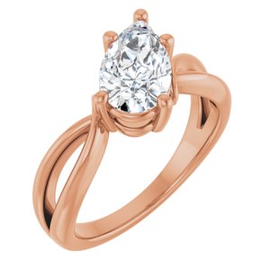 18K Rose Gold 10x6 mm Pear Ring Mounting