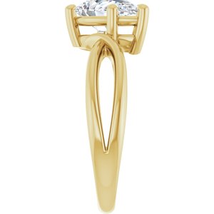 10K Yellow Gold 10x6 mm Pear Ring Mounting – image 7