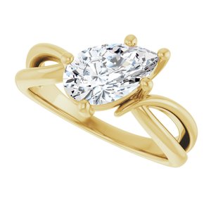 18K Yellow Gold 10x6 mm Pear Ring Mounting – image 8