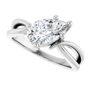 Continuum Sterling Silver 10x6 mm Pear Ring Mounting – image 8