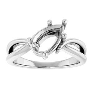 Continuum Sterling Silver 10x6 mm Pear Ring Mounting – image 6