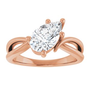 10K Rose Gold 10x6 mm Pear Ring Mounting – image 5