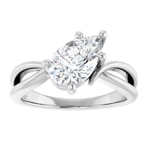 Sterling Silver 10x6 mm Pear Ring Mounting – image 5