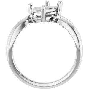 14K White Gold 10x6 mm Pear Ring Mounting – image 4