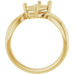 14K Yellow Gold 10x6 mm Pear Ring Mounting – image 4