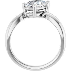 10K White Gold 10x6 mm Pear Ring Mounting – image 3