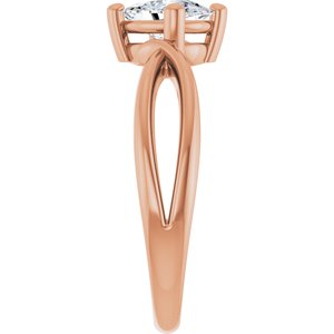 14K Rose Gold 7x5 mm Elongated Cushion Ring Mounting – image 7