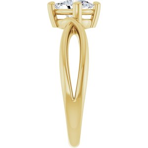 18K Yellow Gold 7x5 mm Elongated Cushion Ring Mounting – image 7