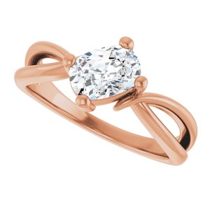 18K Rose Gold 7x5 mm Elongated Cushion Ring Mounting – image 8