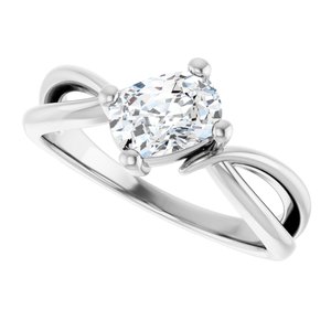 14K X1 White Gold 7x5 mm Elongated Cushion Ring Mounting – image 8