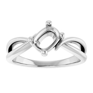 Platinum 7x5 mm Elongated Cushion Ring Mounting – image 6
