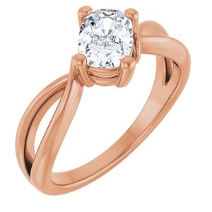 18K Rose Gold 7x5 mm Elongated Cushion Ring Mounting