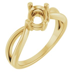 18K Yellow Gold 7x5 mm Elongated Cushion Ring Mounting – image 2