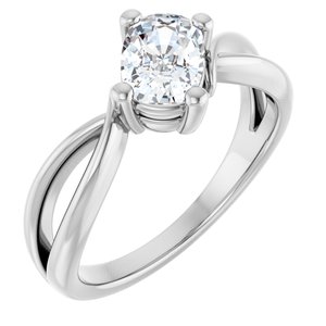 Continuum Sterling Silver 7x5 mm Elongated Cushion Ring Mounting