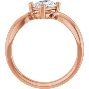 14K Rose Gold 7x5 mm Elongated Cushion Ring Mounting – image 3