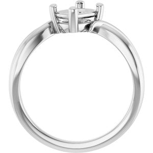 18K White Gold 7x5 mm Elongated Cushion Ring Mounting – image 4