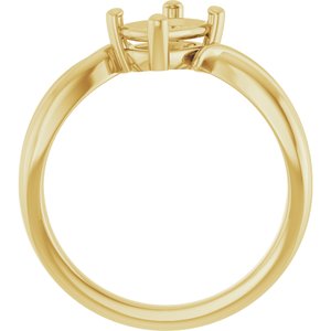 10K Yellow Gold 7x5 mm Elongated Cushion Ring Mounting – image 4