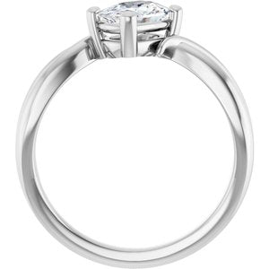 Continuum Sterling Silver 7x5 mm Elongated Cushion Ring Mounting – image 3