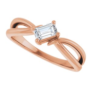 18K Rose Gold 5x3 mm Emerald Ring Mounting – image 8