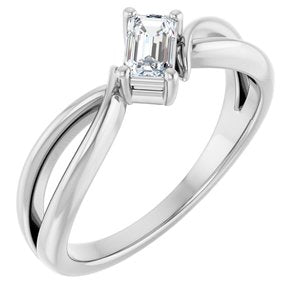 Platinum 5x3 mm Emerald Ring Mounting