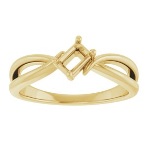 18K Yellow Gold 5x3 mm Emerald Ring Mounting – image 6