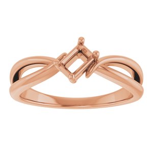 14K Rose Gold 5x3 mm Emerald Ring Mounting – image 6