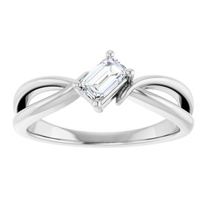 14K X1 White Gold 5x3 mm Emerald Ring Mounting – image 5