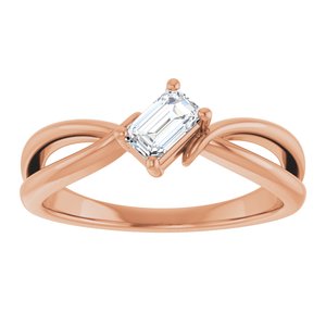 18K Rose Gold 5x3 mm Emerald Ring Mounting – image 5