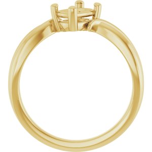 10K Yellow Gold 6.5x4.5 mm Elongated Cushion Ring Mounting – image 4