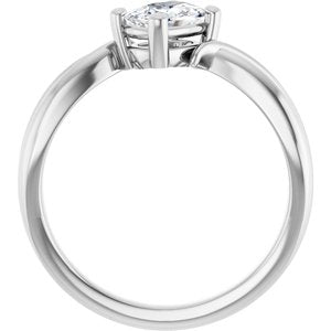 Sterling Silver 6.5x4.5 mm Elongated Cushion Ring Mounting – image 3