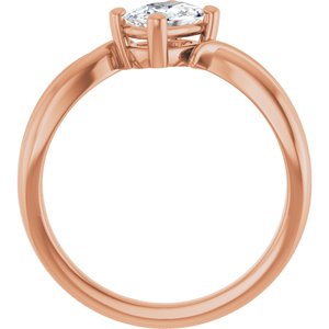 18K Rose Gold 6.5x4.5 mm Elongated Cushion Ring Mounting – image 3