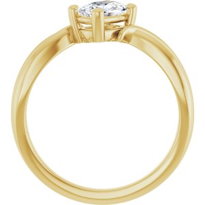14K Yellow Gold 6.5x4.5 mm Elongated Cushion Ring Mounting – image 3