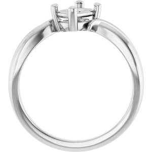 Sterling Silver 6.5x4.5 mm Elongated Cushion Ring Mounting – image 4