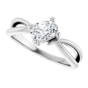 Sterling Silver 6.5x4.5 mm Elongated Cushion Ring Mounting – image 8