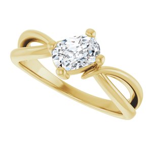 18K Yellow Gold 6.5x4.5 mm Elongated Cushion Ring Mounting – image 8