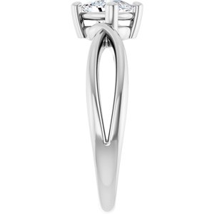 10K White Gold 6.5x4.5 mm Elongated Cushion Ring Mounting – image 7