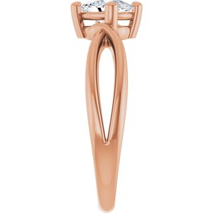 18K Rose Gold 6.5x4.5 mm Elongated Cushion Ring Mounting – image 7