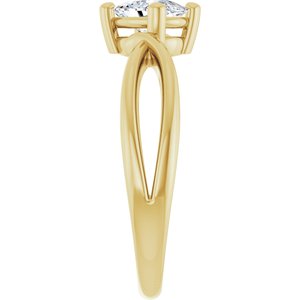 14K Yellow Gold 6.5x4.5 mm Elongated Cushion Ring Mounting – image 7