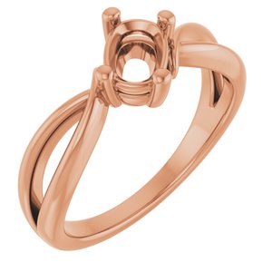 18K Rose Gold 6.5x4.5 mm Elongated Cushion Ring Mounting – image 2