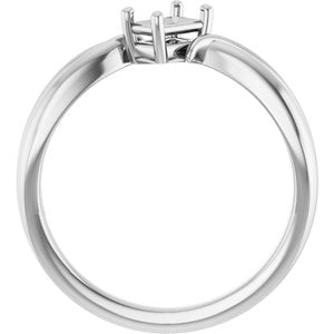 14K X1 White Gold 5x3 mm Emerald Ring Mounting – image 4
