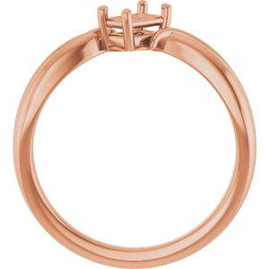 18K Rose Gold 5x3 mm Emerald Ring Mounting – image 4