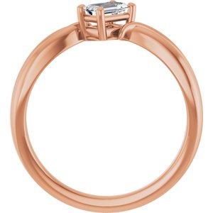 14K Rose Gold 5x3 mm Emerald Ring Mounting – image 3
