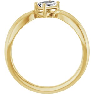 18K Yellow Gold 5x3 mm Emerald Ring Mounting – image 3