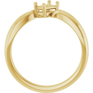 18K Yellow Gold 5x3 mm Emerald Ring Mounting – image 4
