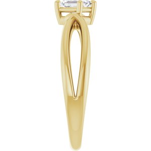 18K Yellow Gold 5x3 mm Emerald Ring Mounting – image 7