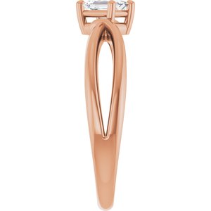 18K Rose Gold 5x3 mm Emerald Ring Mounting – image 7